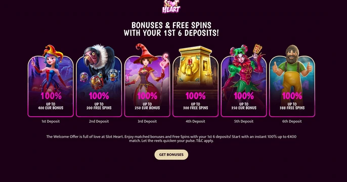 Slot Heart Casino Bonus